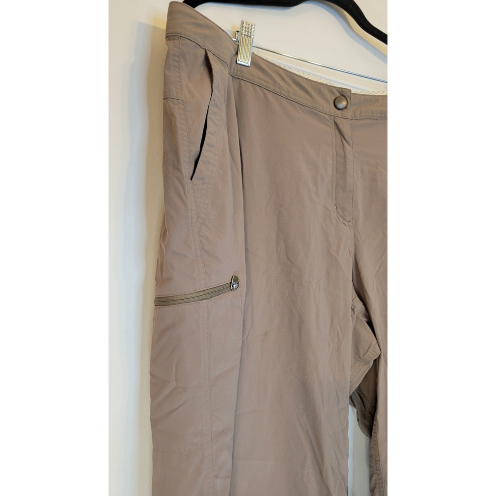 LL Bean Comfort Trail Pants Womens 20 Reg Taupe Hiking Stretch Cargo OHMN3 - Picture 2 of 7